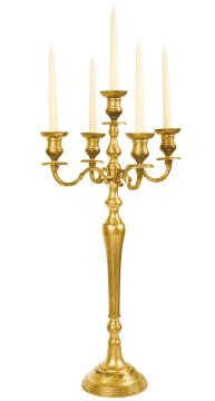 Candelabro 5 braccia oro satinato