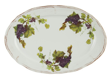 Vassoio ovale country con uva