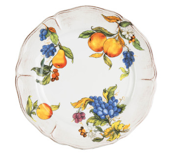 Vassoio rotondo country con frutta mista