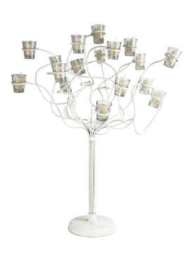 Candelabro a 18 fiamme bianco