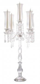 Candelabro cristallo con bugia lavorata