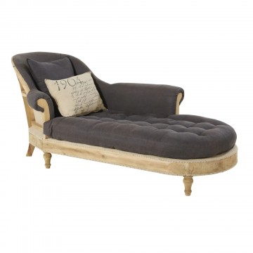 Chaise longue lino grigio