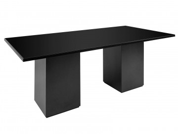 Tavolo nero con piano specchio nero