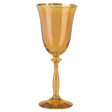 Bicchiere Romantic ambra filo oro