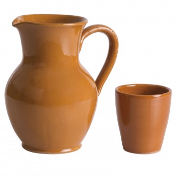 Bicchiere e Caraffa in terracotta