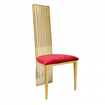 Sedia Harp oro cuscino velluto rosso