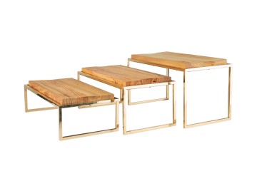 Tris alzate Reverso oro/legno