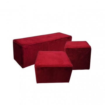 Pouf in velluto rosso