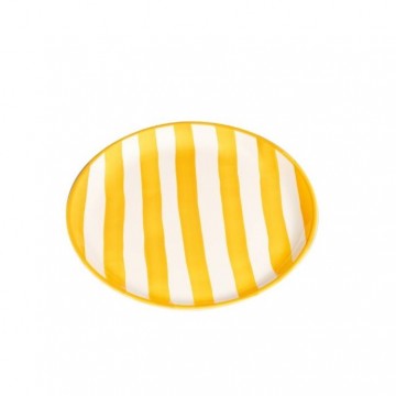 Piatti a righe giallo e bianco