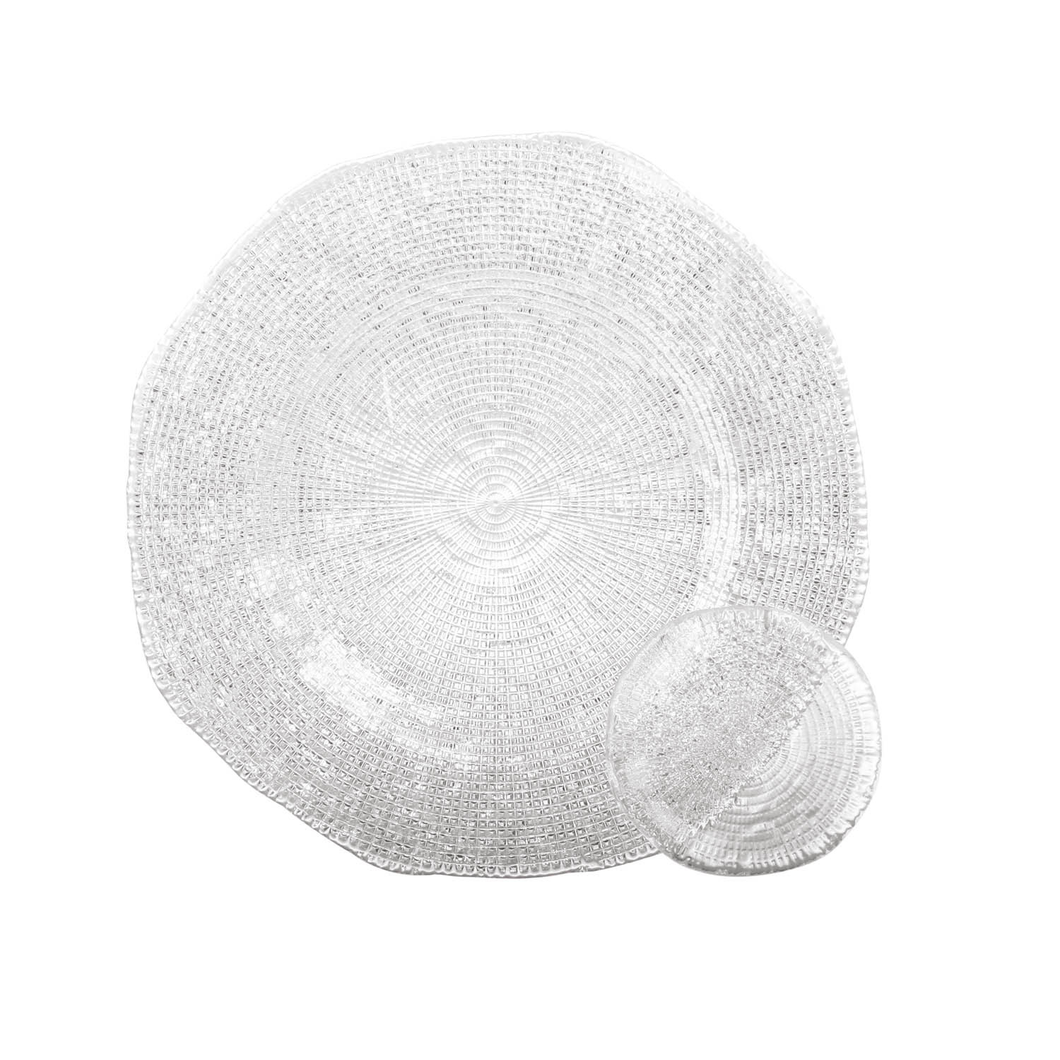 SWEET HOME Piattino Pane In Vetro Trasparente Filo Nero Cod.23.100.15NE Cm 15x15x1h Diam.15 By Varotto & Co