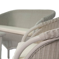 Set in vimini naturale laccato grigio perla