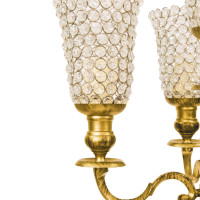 Candelabri 5 braccia oro satinato con bugie Swarovski