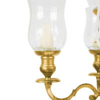 Candelabri 5 braccia oro satinato con bugie in vetro