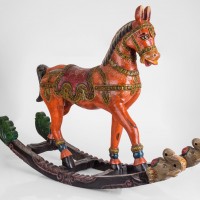 Cavallini a dondolo vintage in legno