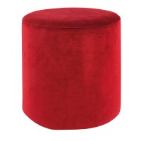 Pouf rotondi in velluto rosso