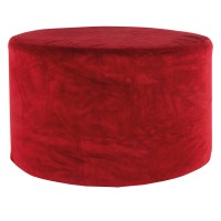 Pouf rotondi in velluto rosso