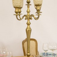 Candelabri 5 braccia oro satinato con bugie Swarovski