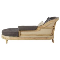 Chaise longue lino grigio