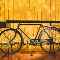 bici vintage con piano per buffet