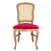 Sedie in legno Luigi XV seduta velluto rosso