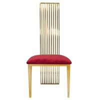 Sedia Harp oro cuscino velluto rosso