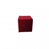 Pouf in velluto rosso