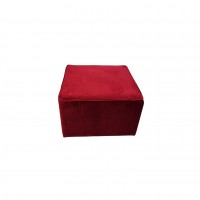 Pouf in velluto rosso