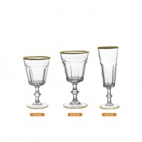 Serie di bicchieri modello Mirabeau filo oro